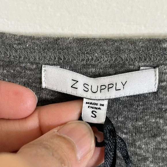 Z Supply Double Knit Symphony Dress Women S Grey NEW Roll Tab Sleeve Loungewear - Picture 9 of 9